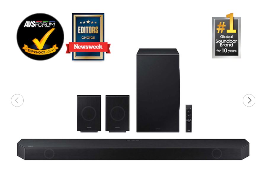 Q-series 11.1.4 ch. Wireless Dolby ATMOS Soundbar + Q-Symphony | w/ Rear Speakers | HW-Q990D