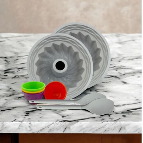 G&S Design Silicone Bundtform 8-Piece Bakeware Set
