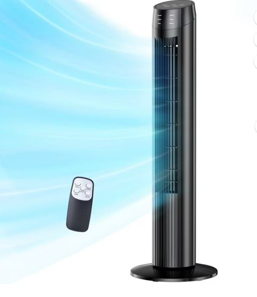 SZRSTH Tower Fan, 36″ Oscillating Standing Floor Cooling Fans, 3 Speeds & Modes,9H Timer for Home Bedroom