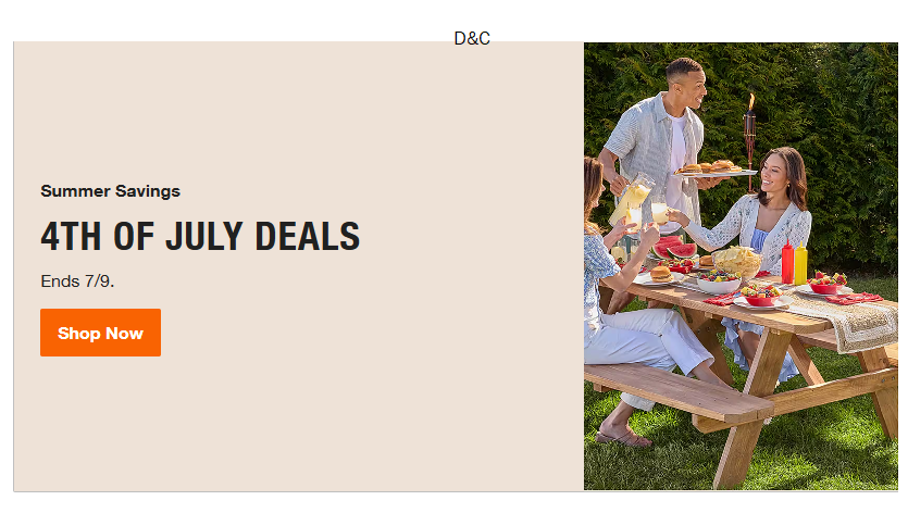 Homedepot 4TH OF JULY SALE 2025
