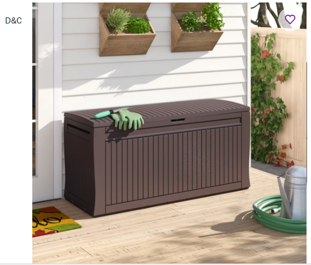 Keter Comfy 71 Gallon Durable Resin Outdoor Storage and Organization Deck Box Ideal For Garden Patio Furniture and Supplies