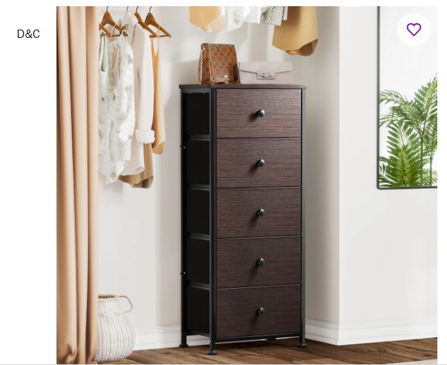 Ojaswi 5-Drawer Dresser, Chest of drawers, Bedroom dresser