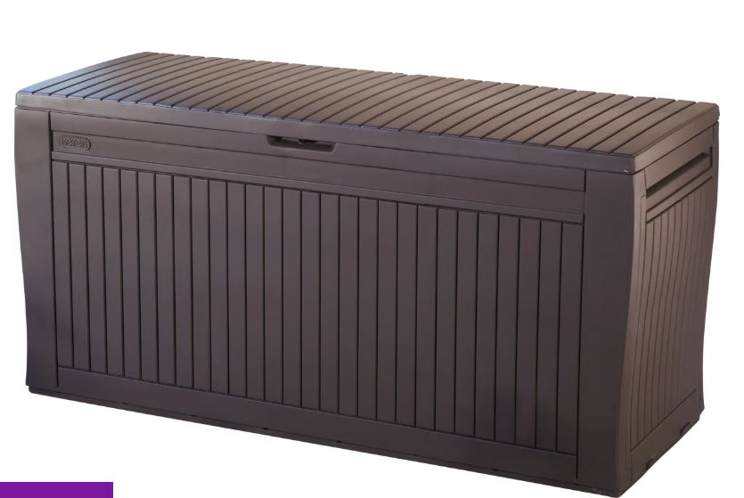 Keter Comfy 71 Gallon Durable Resin Outdoor Storage and Organization Deck Box Ideal For Garden Patio Furniture and Supplies
