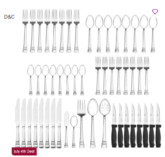 Pfaltzgraff Sapphire Bay 53-Piece Stainless Steel Flatware Set, Service for 8