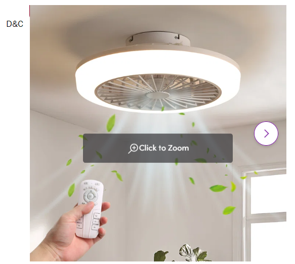 17″ 5-Blade White LED Ceiling Fan With Remote Control