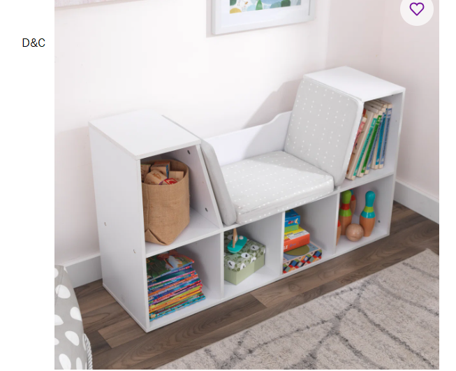 Bookcase with Reading Nook, 6 Shelves
