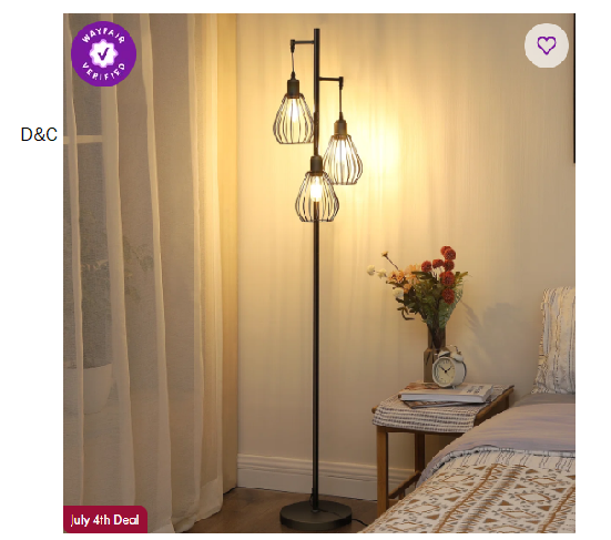 Majewski 3-Light 65.5″ Tree Floor Lamp with bulbs included