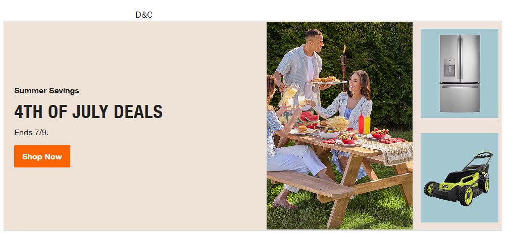 Home Depot 4TH OF JULY SALE