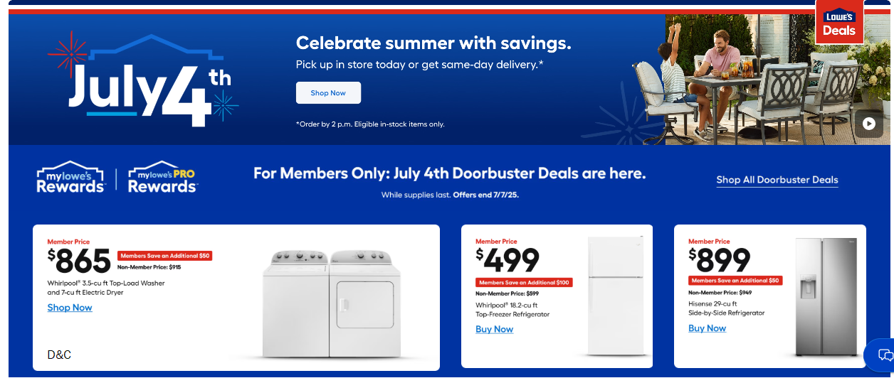 Lowes 4TH OF JULY SALE