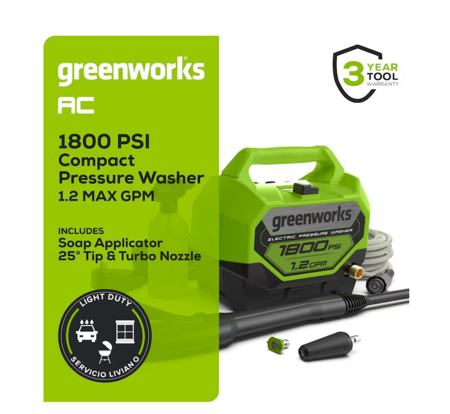 Greenworks 1800-PSI Electric Pressure Washer