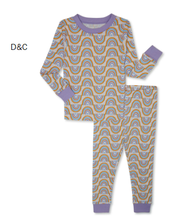 Wonder Nation Toddler Cotton Long Sleeve Sleep Tee and Pants Pajama Set, 2-Piece, Sizes 12M-5T