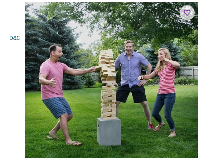 Yard Games Giant Tumbling Timbers Wood Stacking Party Tailgate Backyard Game Indoor Outdoor with Carrying Case