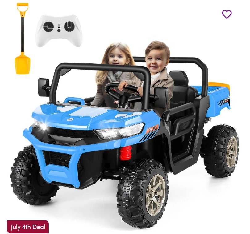 Delia Himimi 24 Voltage Ride On Dump Truck, 2 Seater Kids UTV with Electric Dump Bed, Remote Control