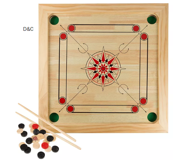 Hey! Play! Carrom Board Game- Classic Strike and Pocket Table Game
