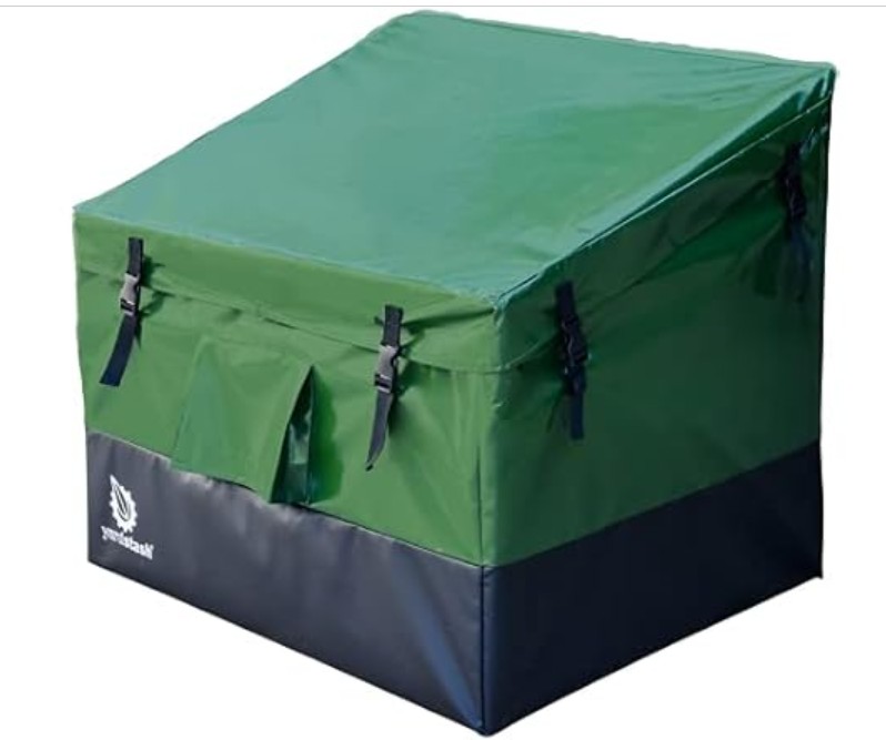 YardStash 76 Gallon Waterproof Deck Box, Portable Outdoor Storage Box for All Weather –, M Green