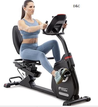 Circuit Fitness Recumbent Magnetic Exercise Bike with 15 Workout Programs, LCD and Heart Rate Monitor