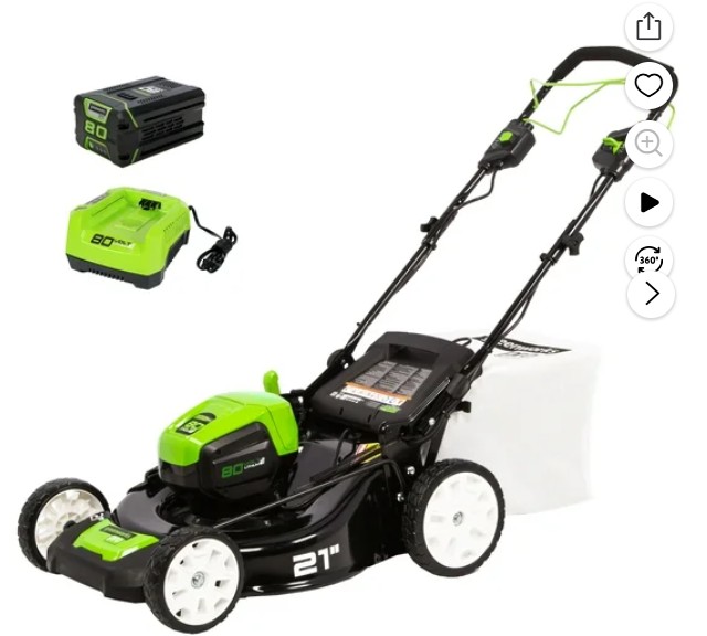Greenworks 80V 21″ Self Propelled Mower, 5Ah Battery and Charger 2502402NV​
