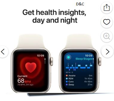 Apple Watch SE (2nd Gen) [GPS 40mm] Smartwatch with Starlight Aluminum Case with Starlight Sport Band – S/M