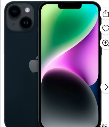 Restored Apple iPhone 14 – Fully Unlocked – 128 GB Midnight (Refurbished)