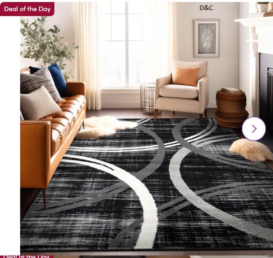 Arnaldur Geometric Black/Gray/White Area Rug