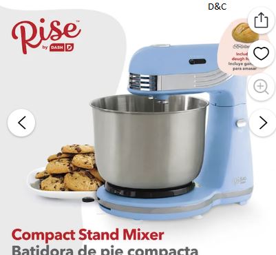 Rise by Dash 6 Speed Stand Mixer, 3 Qt – Sky Blue – New