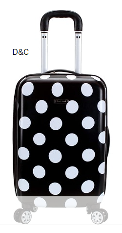 Rockland Laguna Beach Hardside Spinner Wheel Luggage, Black Dot, Carry-On 20-Inch