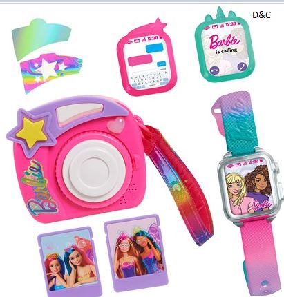 Barbie Photo Filter Play Camera and Play Smart Watch Set with Lights and Sounds, Pretend Play, Kids Toys for Ages 3 Up by Just Play