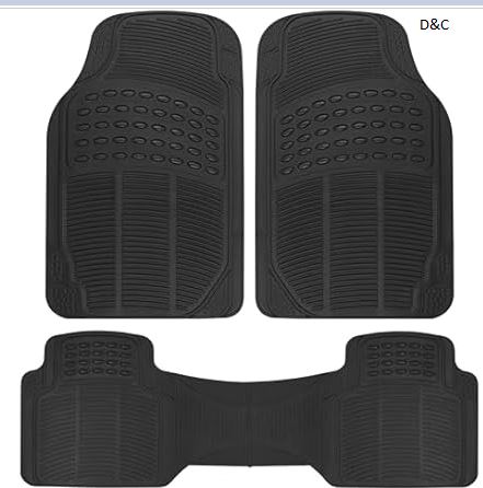 BDK ProLiner Floor Mats for Cars Trucks SUV, 3-Piece All-Weather Car Mats with Universal Fit Design, Durable Car Floor Mats