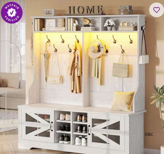 Renwick Queen Size Upholstered Platform Bed Frame with Tufted Headboard, Light Gray, Adult