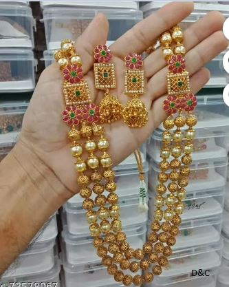 Indian Bollywood Style Gold Plated Choker Necklace Earrings Temple Jewelry Set