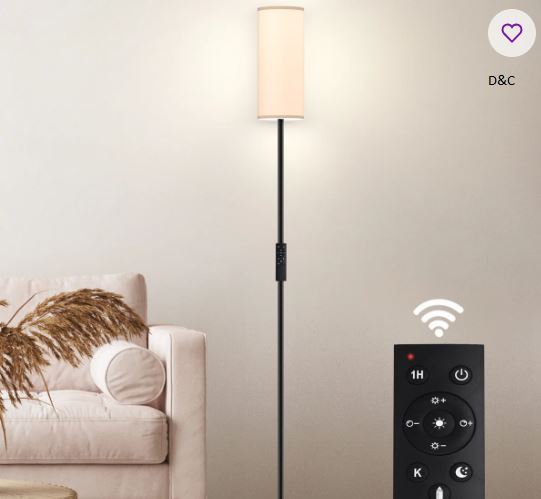 Rodenal 66.5″ Floor Lamp with Remote Control and Smart Bulb Included