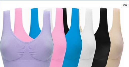6-Pack: Ladies Single Layer Seamless Sports Bra