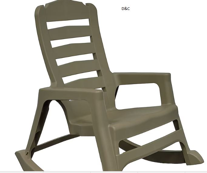 Adams Manufacturing Big Easy Gray Resin Frame Rocking Chair with Solid Seat