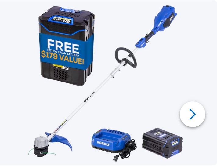 Kobalt 80-volt 16-in Straight Shaft Battery String Trimmer 2.5 Ah (Battery Included) (Charger Included)