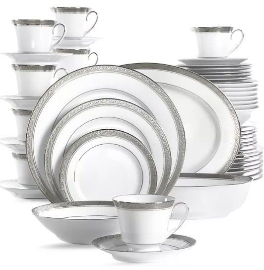 Crestwood Platinum 50 Pc. Dinnerware Set, Service for 8