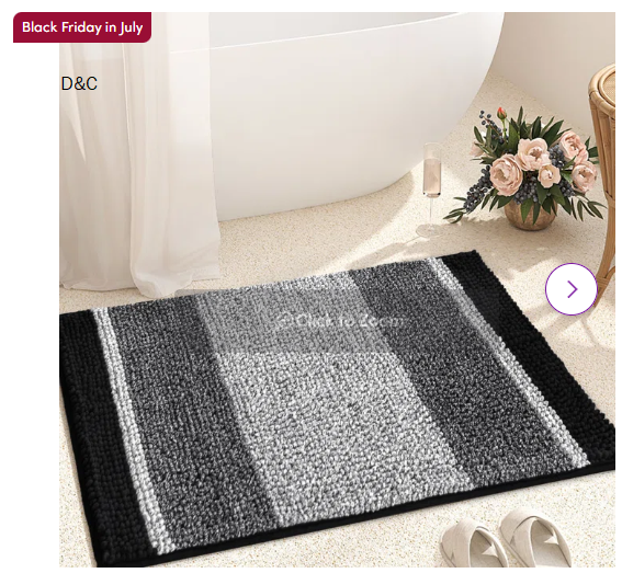 Mersin Gradient Chenille Water Absorbent Soft Plush Bath Rug