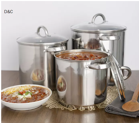 3-Pc. Stainless Steel Stockpot Set