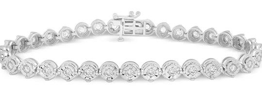 Diamond Round Link Bracelet (1 ct. t.w.) in Sterling Silver