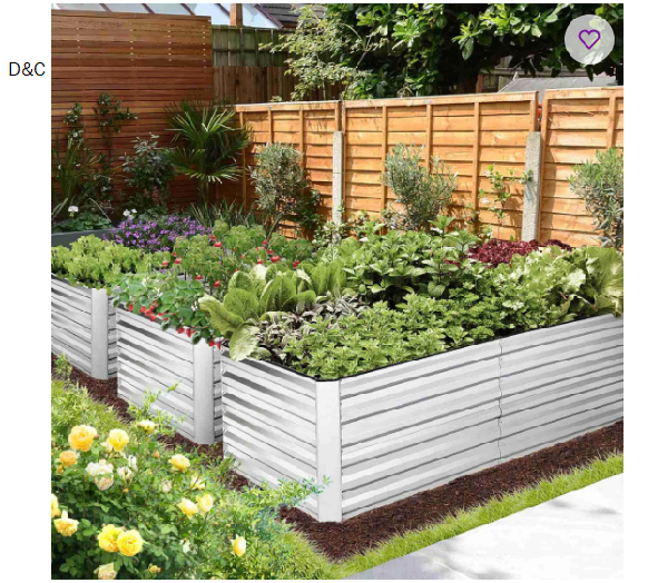 Belisle 6 ft x 3 ft Galvanized Metal Outdoor Raised Garden Bed Planter Box for Vegetables, Fruits