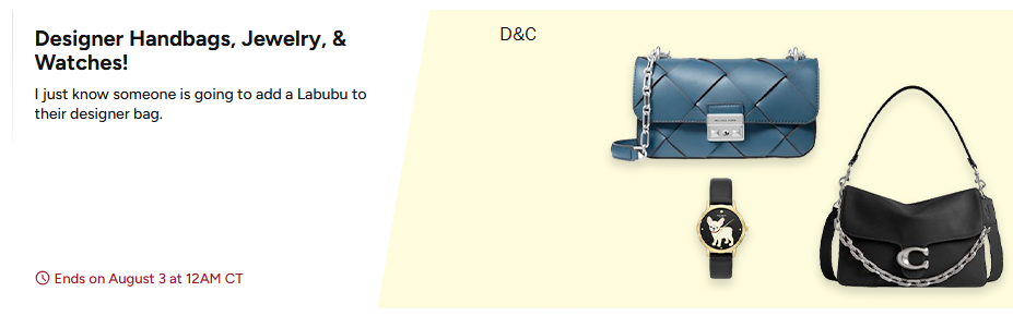 Designer Handbags, Jewelry, & Watches on sale