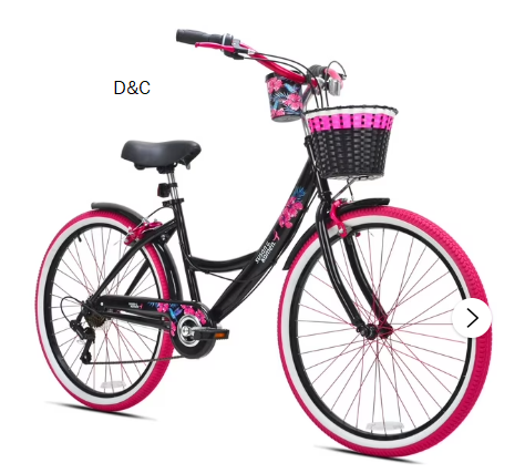 26″ Susan G. Komen Cruiser Bike, Adult, Ages 12+, Black and Pink
