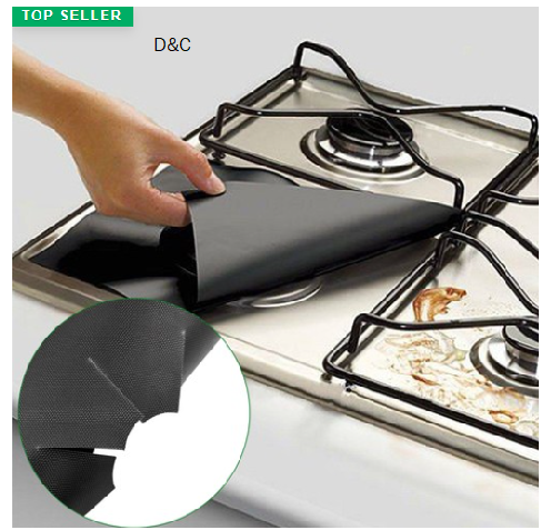 4-Pack Reusable Non-Stick Liners for Gas Stovetops