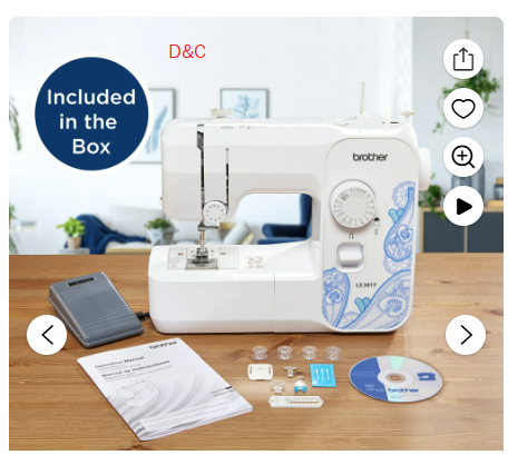 Brother LX3817 17-Stitch Portable Full-Size Sewing Machine, White