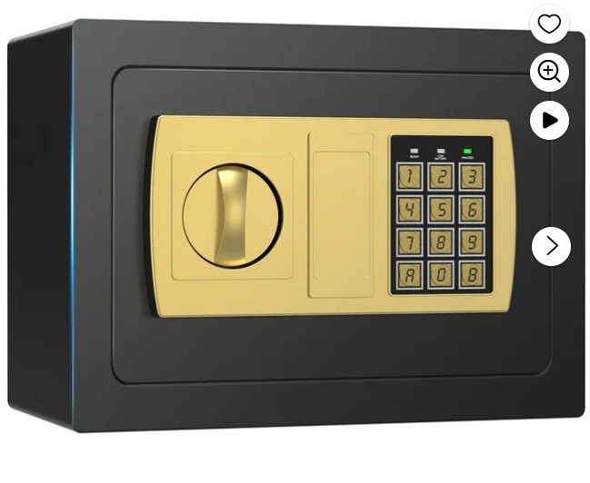 TNTANTS Electronic Digital Safe Box, 0.5 Cubic Feet Home Security Box for Office Hotel Business, Lock Box with Key Keypad for Cash Jewelry Black