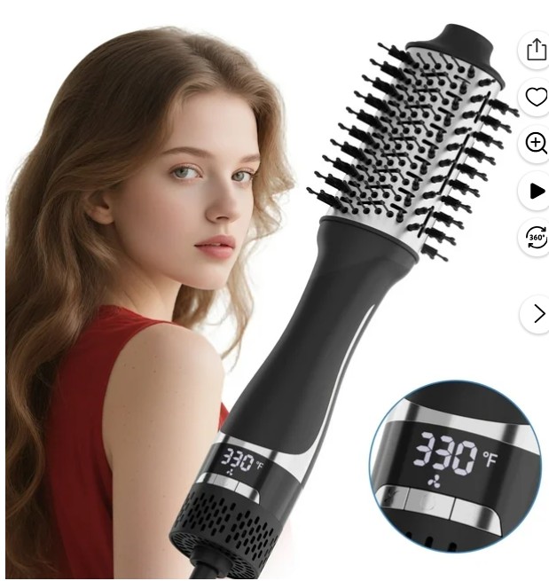SKIMI Hair Dryer Brush,Blow Dryer Brush in One, Hot Air Brush, Display Screen,Ceramic Barrel,Black