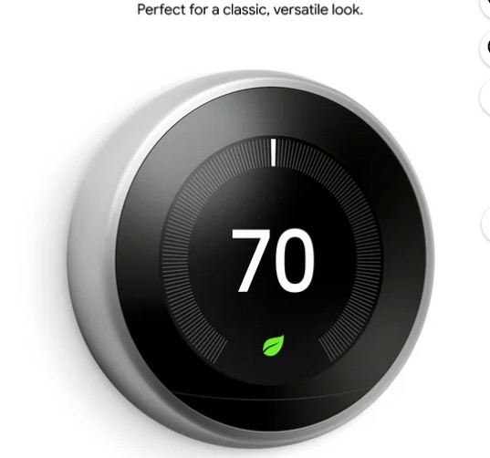 Nest Smart Learning Thermostat – 3rd Generation – Stainless Steel