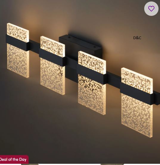 Andreamarie 4 – Light LED Vanity Light with Acrylic Sheet Shades