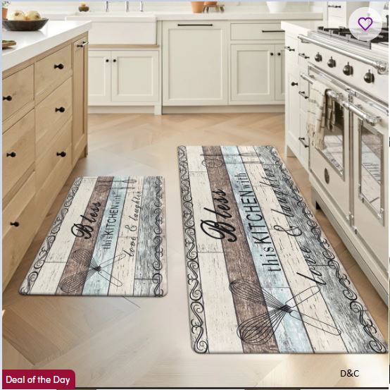 Anti-Fatigue Non-Skid Waterproof Kitchen Mat (Set of 2)