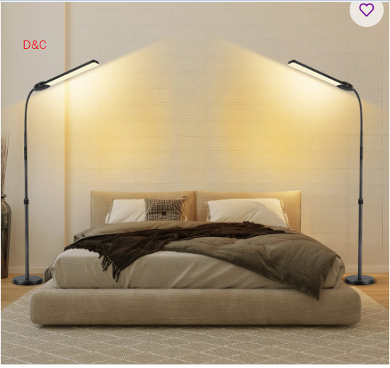 68.5″ LED Dimmable Standing Lamp with Double Head,18W Super Bright LED Floor Lamp with Remote