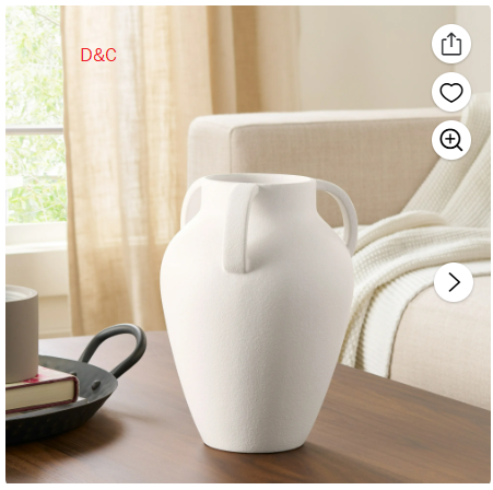 Better Homes & Gardens 9.8″ White Handled Ceramic Vase